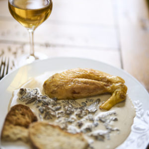 plat poulet fermier aux morilles