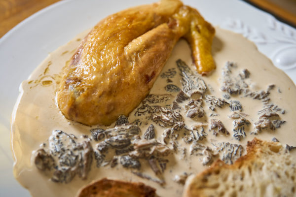 assiette poulet aux morilles